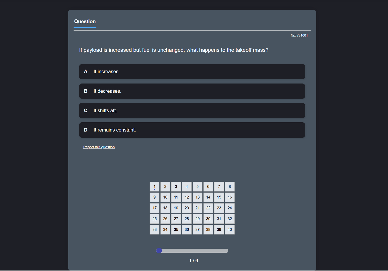 ATP7 Question Trainer Example Question